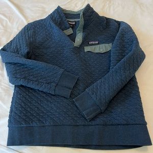 Blue womens snap-T quilted pullover size medium, Patagonia